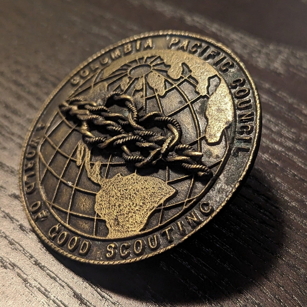 Vintage Columbia Pacific Council Boy Scouts A World Of Good Scouting metal slide